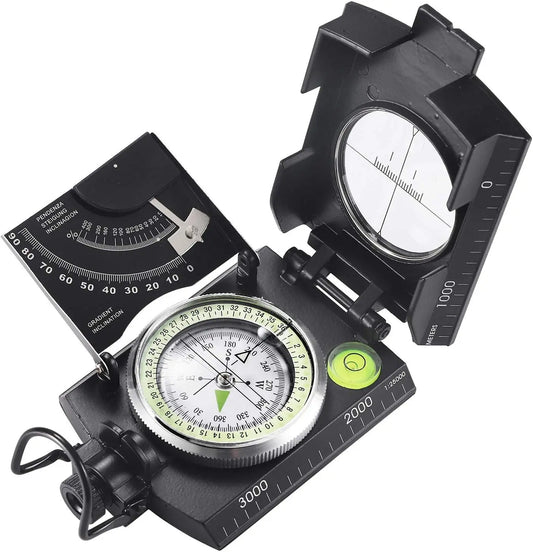 High-Precision Metal Compass with Inclinometer