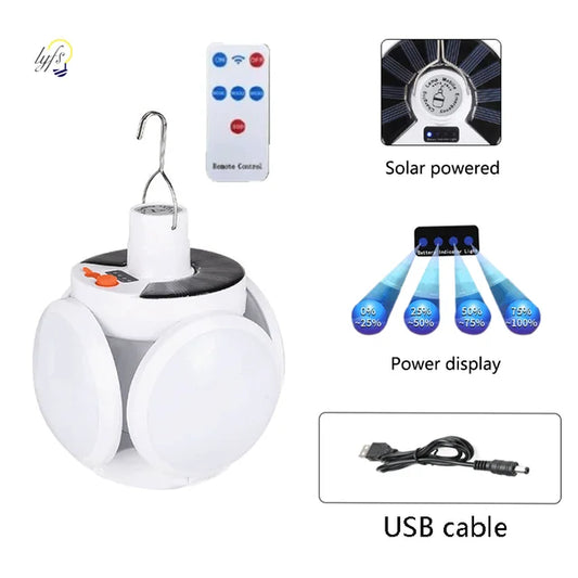 Solar Powered LED Bulb Light